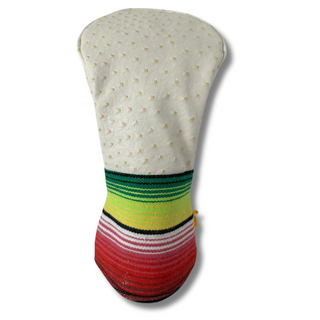 White Ostrich/Serape Combo Leather Driver